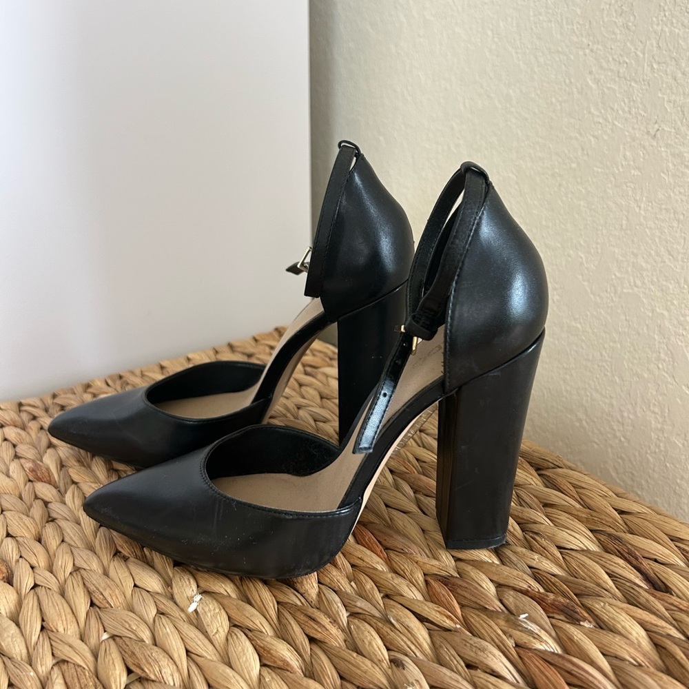 Aldo Black Chunky Heel Pumps
